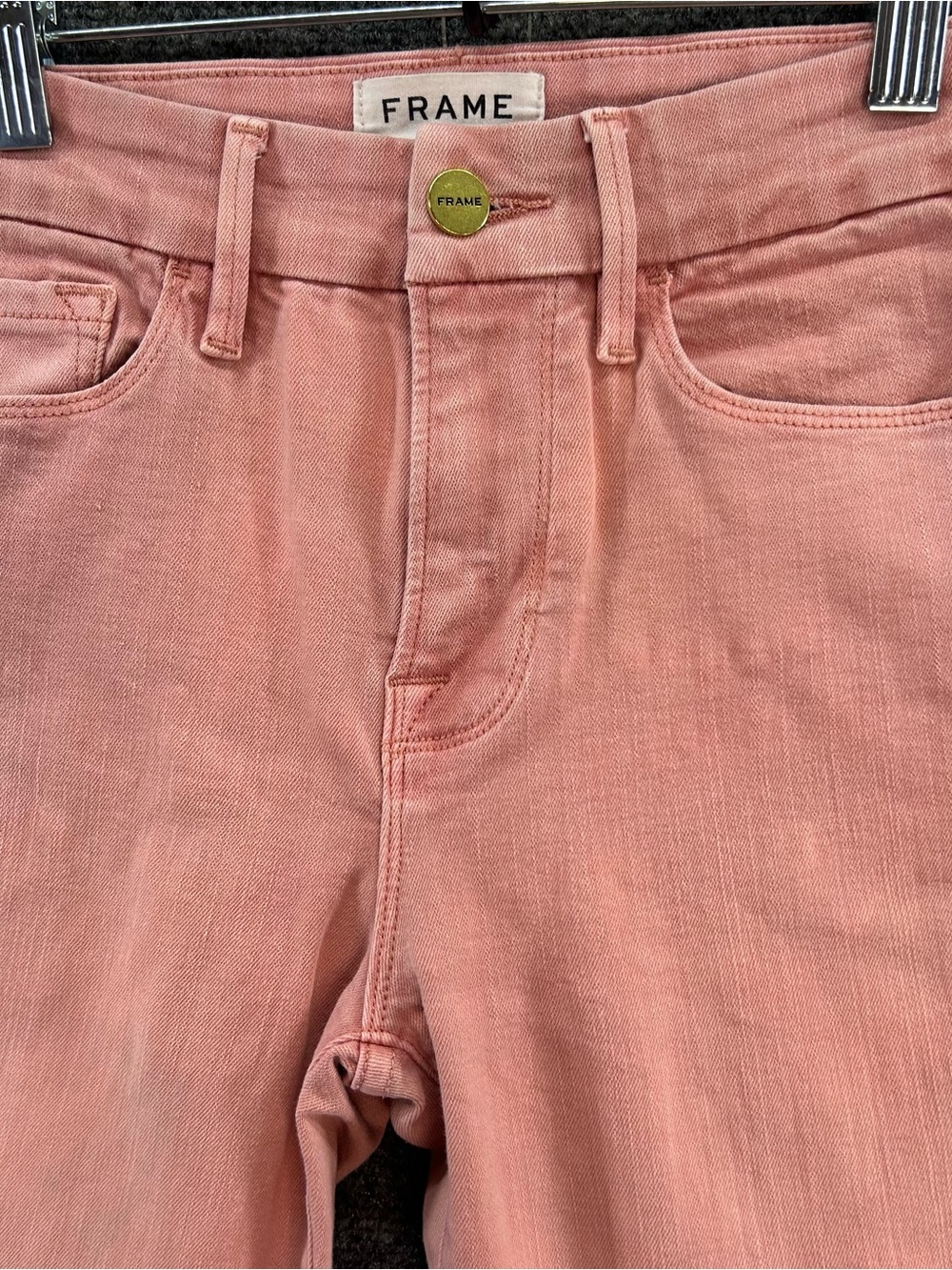 Frame Le Crop Mini Boot Jeans Size 25 Peony Pink High Rise Stretch Denim LCMB790 - Picture 5 of 15